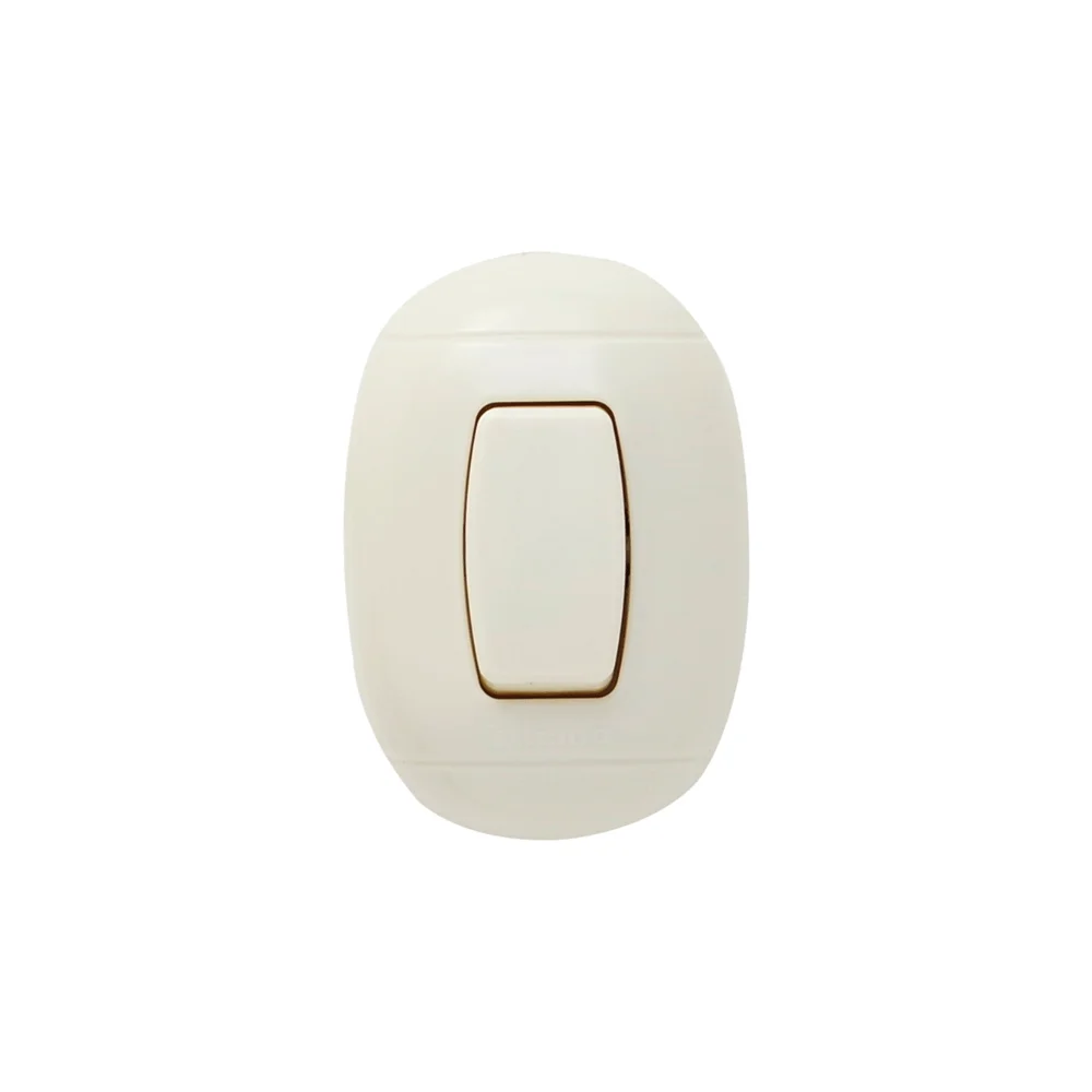 Interruptor simple 10A 250V 1 módulo marfil Bticino Oval P52