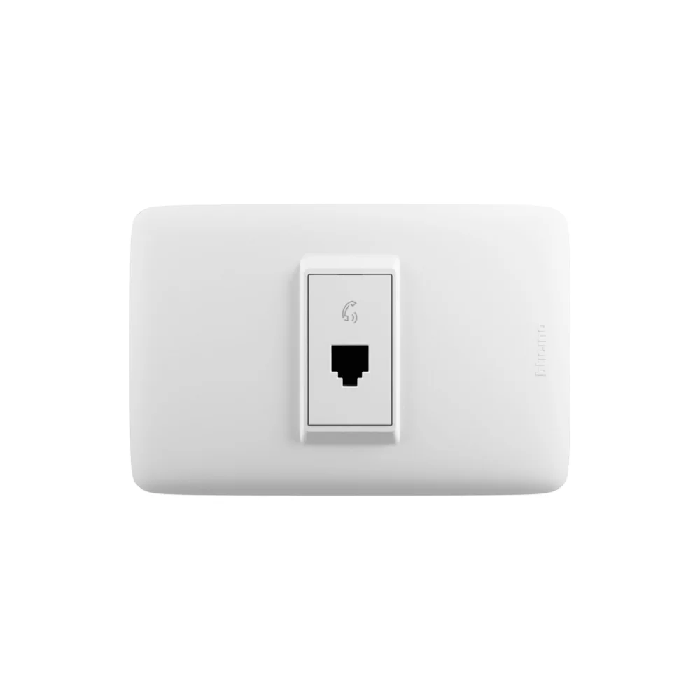 Toma telefónica RJ11 blanca Bticino Domino Sencia Plus AP1182B