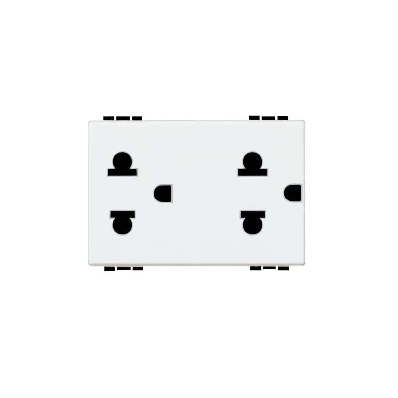 Tomacorriente universal 2P+T 16 A 127/250 Vac blanco Bticino Living Light N4185