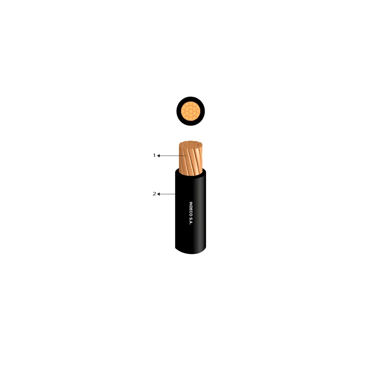 Cable NH-90 450/750 V 25 mm² negro – Indeco