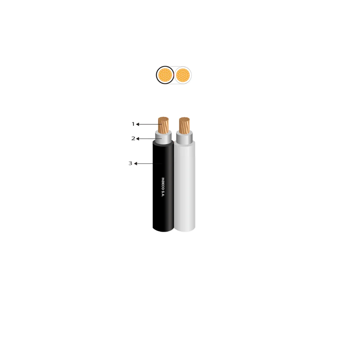 Cable NYY dúplex 0,6/1 kV 2-1×16 mm² – Indeco