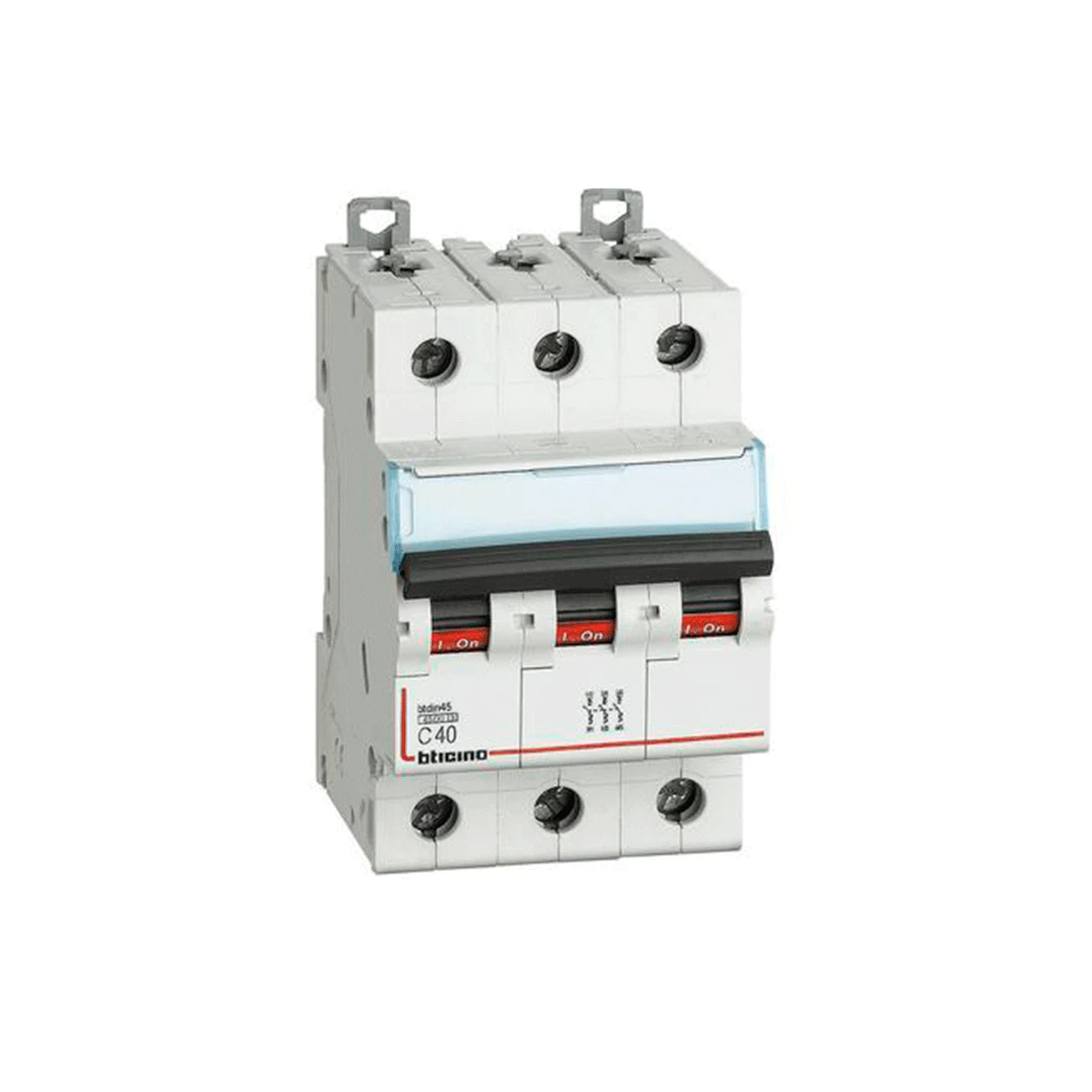 Interruptor termomagnético Bticino NEW BTDIN 3x40A 10kA 220V – código FN830YC40