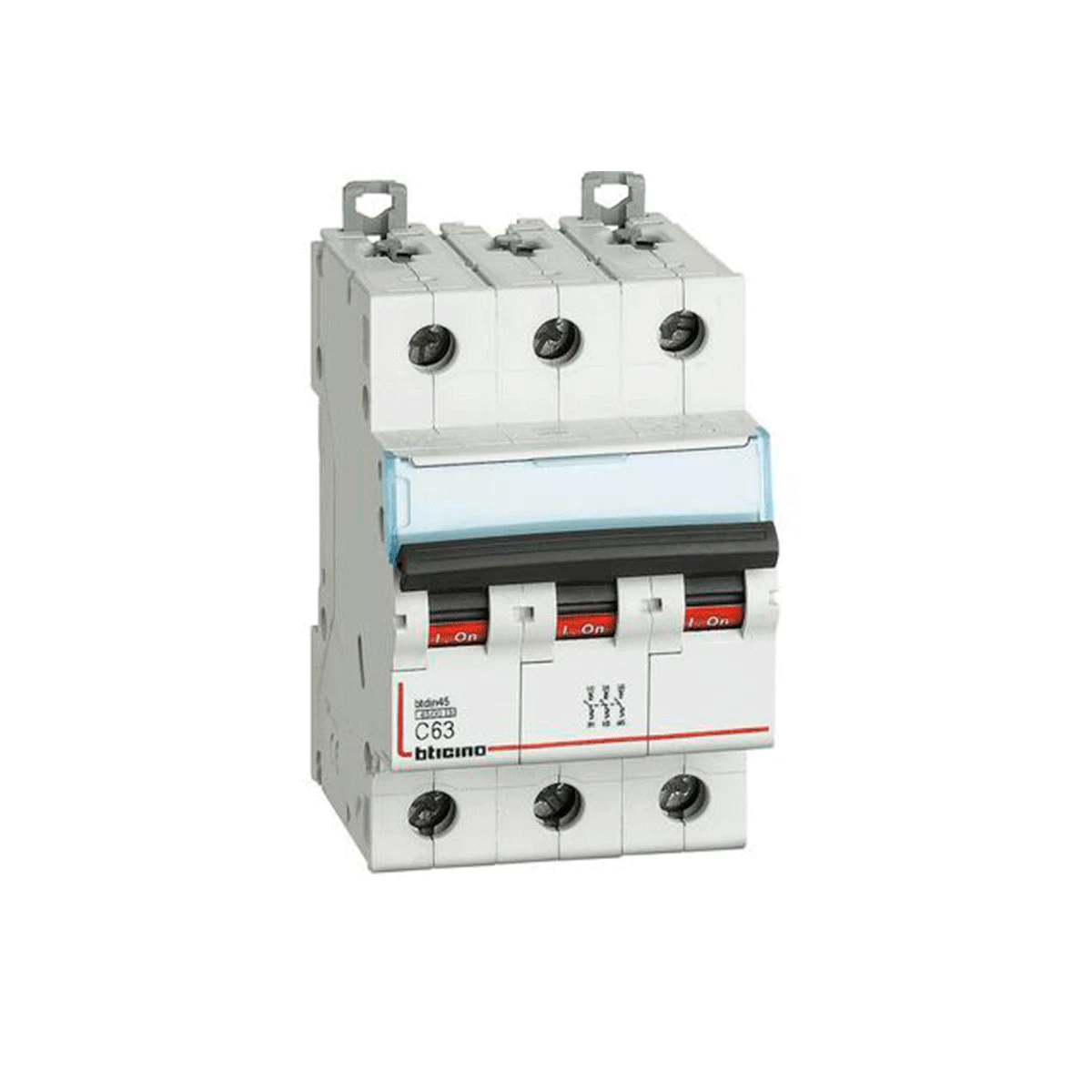 Interruptor termomagnético Bticino NEW BTDIN 3x63A 10kA 220V – código FN830YC63