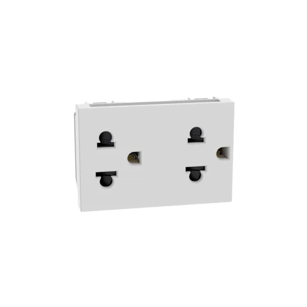 Tomacorriente dúplex EU/US 2P+T 15/16 A Matix Go 3 módulos blanco – Bticino