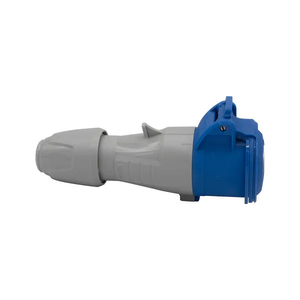 Toma aérea industrial 2P+T 16 A 250 Vac IP44 azul 6 h P17 Tempra Pro – Legrand