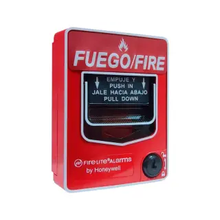 Estación manual de alarma direccionable Fire-Lite Alarms BG-12LXSP rotulada en español