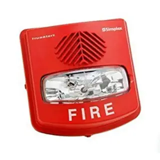 Sirena con estrobo para intemperie Simplex 4901-9131 roja de pared