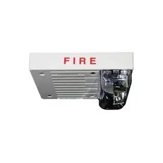 Sirena direccionable Simplex 4906-9230 roja para pared con rótulo FIRE