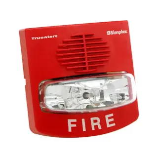 Sirena con estrobo direccionable Simplex 49AV-WRF roja para pared